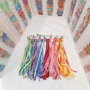 7mm set 37 meters Variegated Silk ribbon,Ribbon embroidery, Hand embroidery